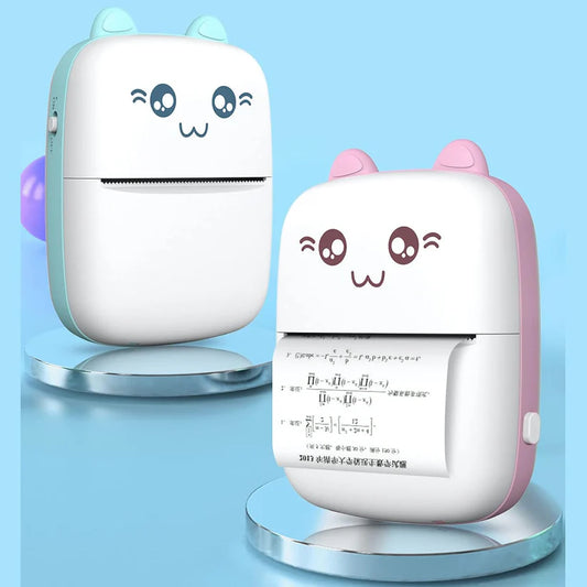 Mini Printer, Wireless Bluetooth Mobile Printer, Thermal Printer for Picture Photo Label Memo with USB Cable for Study/Android/iOS Smartphone