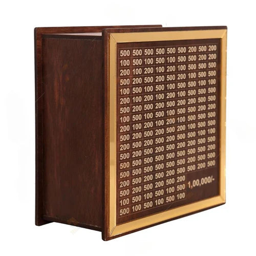 Wooden Money Bank Box for Saving ₹1 Lakh – DIY Tracker Piggy Bank for Kids & Adults