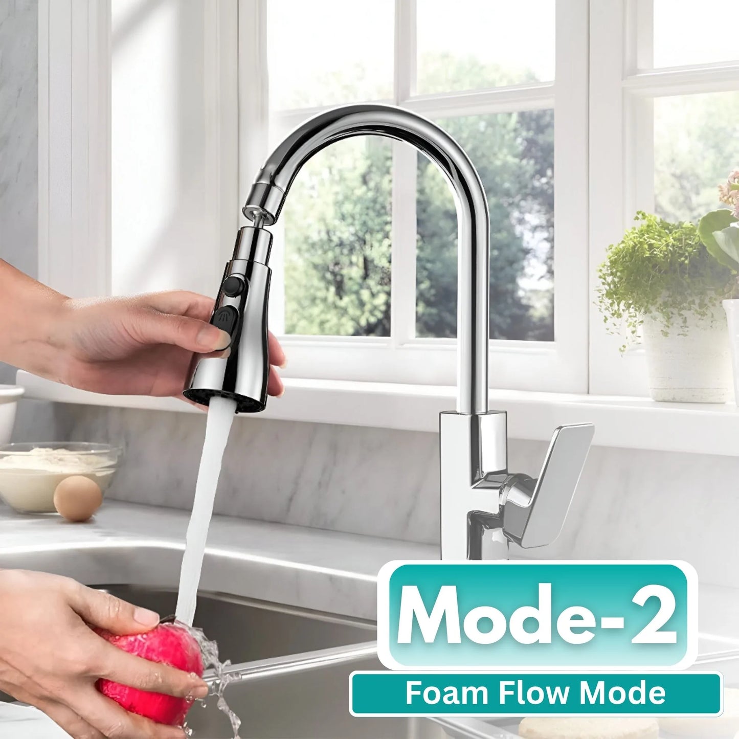 Tap Extender for Kitchen Sink – 360° Flexible Faucet Extension Attachment | 3-Mode Water-Saving Kitchen Tap Aerator Shower | Sink Tap Extension for Basin & Wash Area