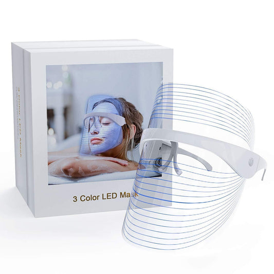 3 in 1 LED Face Mask | For Glowing Clean & Clear Skin | Anti Acne & Anti Ageing | Skin Rejuvenation | Facial at home | For All Skin Type | For Men & Women (unisex) (RED-MULTI)