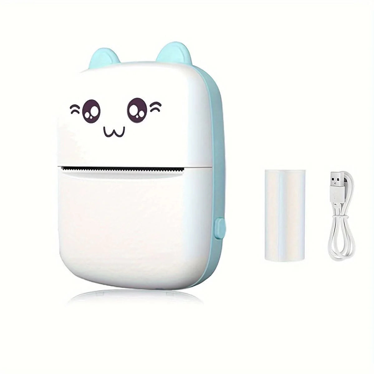 Mini Printer, Wireless Bluetooth Mobile Printer, Thermal Printer for Picture Photo Label Memo with USB Cable for Study/Android/iOS Smartphone