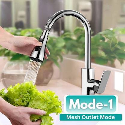 Tap Extender for Kitchen Sink – 360° Flexible Faucet Extension Attachment | 3-Mode Water-Saving Kitchen Tap Aerator Shower | Sink Tap Extension for Basin & Wash Area