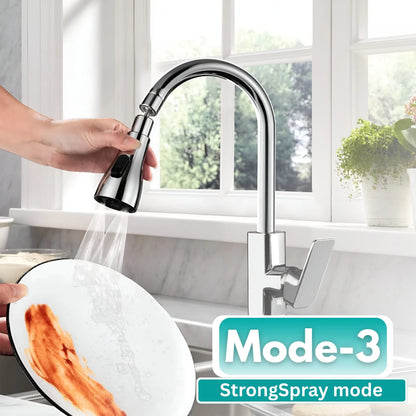 Tap Extender for Kitchen Sink – 360° Flexible Faucet Extension Attachment | 3-Mode Water-Saving Kitchen Tap Aerator Shower | Sink Tap Extension for Basin & Wash Area